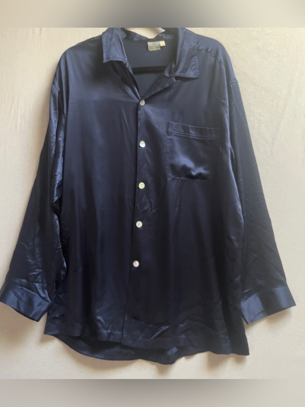 NK Pour L'Homme Pure Silk Satin Button Up Shirt Sz M